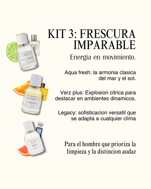 Set Esencial "Frescura Imparable": 3 Perfumes Masculinos Vibrante