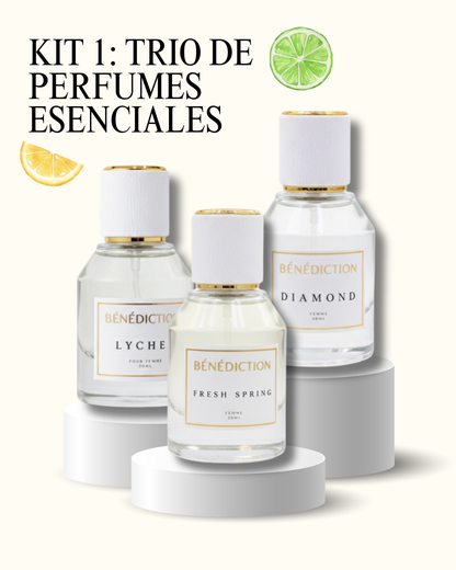 Trío de Perfumes femeninos Esenciales: Frescura, Elegancia y Versatilidad Absoluta